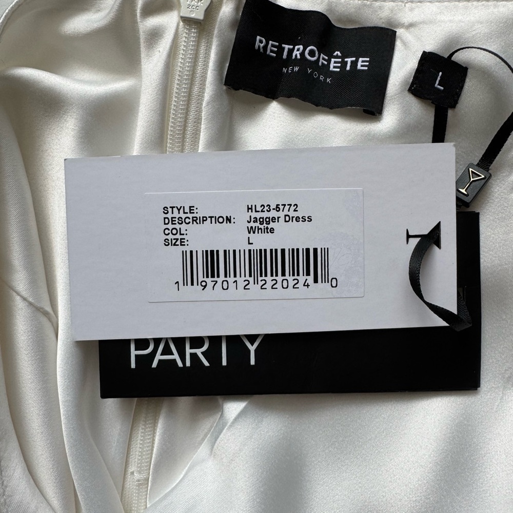 Retrofete Jagger Silk Dress in White Size Large NWT - Picture 14 of 16
